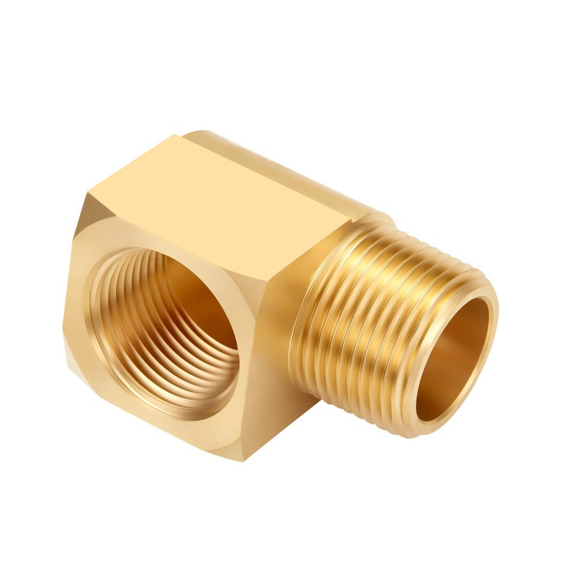 Litorange 1 Pack Metals Brass Pipe Fitting 90 Degree Barstock Street Elbow 3/4" NPT Male Pipe x 3/4" NPT Female Pipe - Image 1